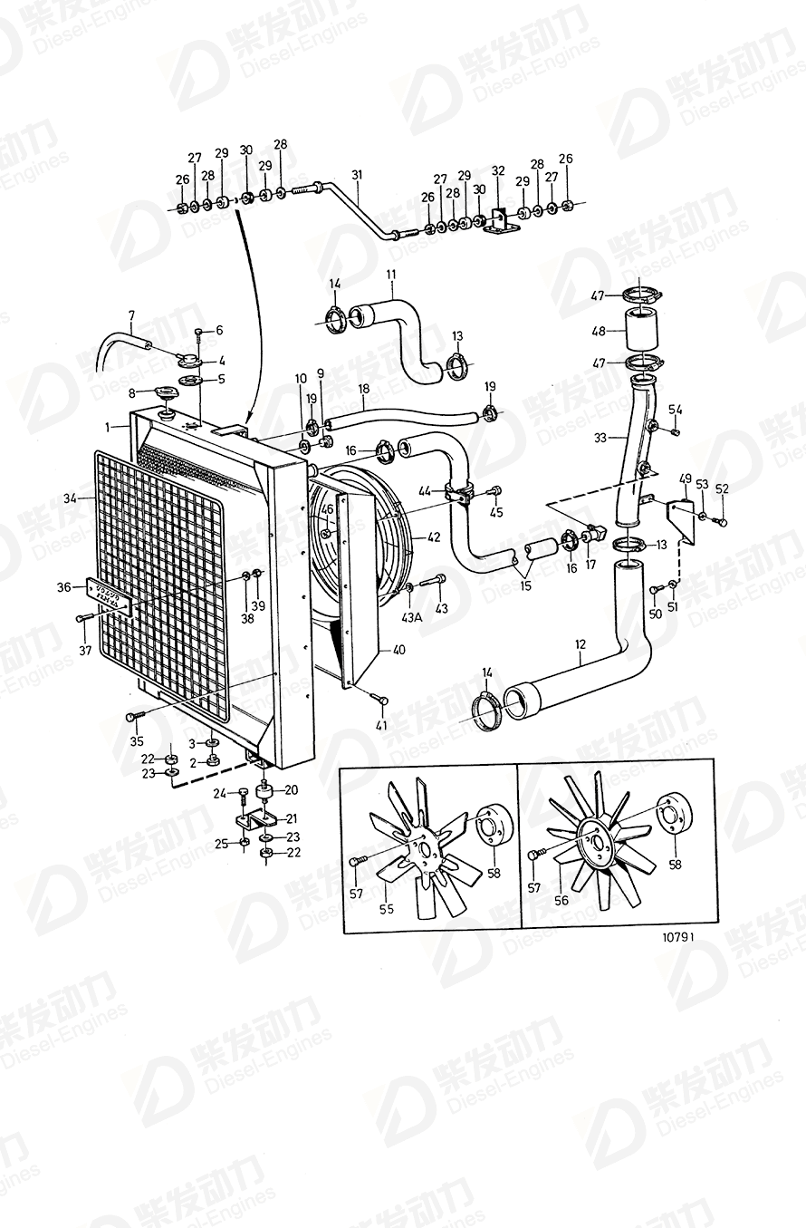 VOLVO Radiator hose 863158 Drawing